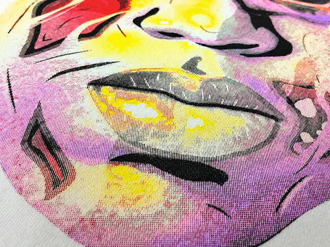 Vibrant simulated process screen print