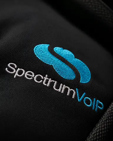 Close view of precise lettering embroidered on apparel