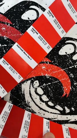 Color swatches positioned over a printed textile for comparison