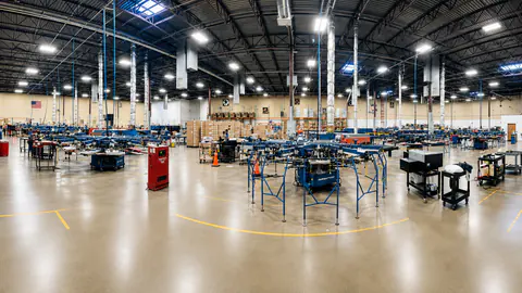 Very wide view across the Impress Designs production floor